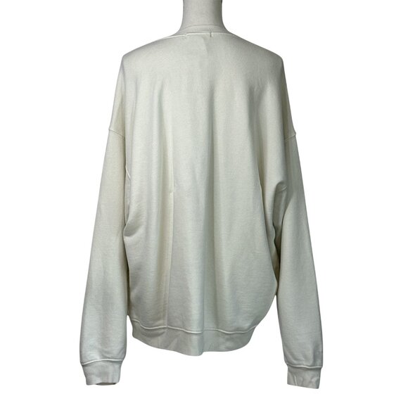 Eterne Oversized Crewneck Sweatshirt in Cream Large New Womens Pullover - Picture 7 of 16